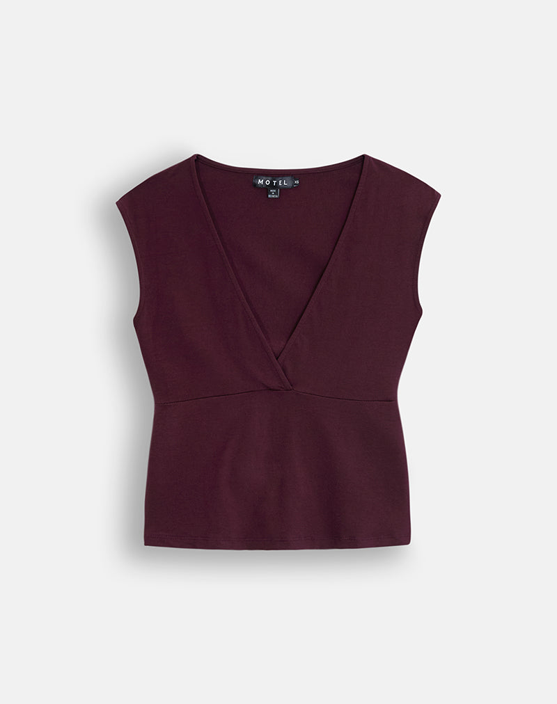 Image of Netan Crossover Top in Dark Plum