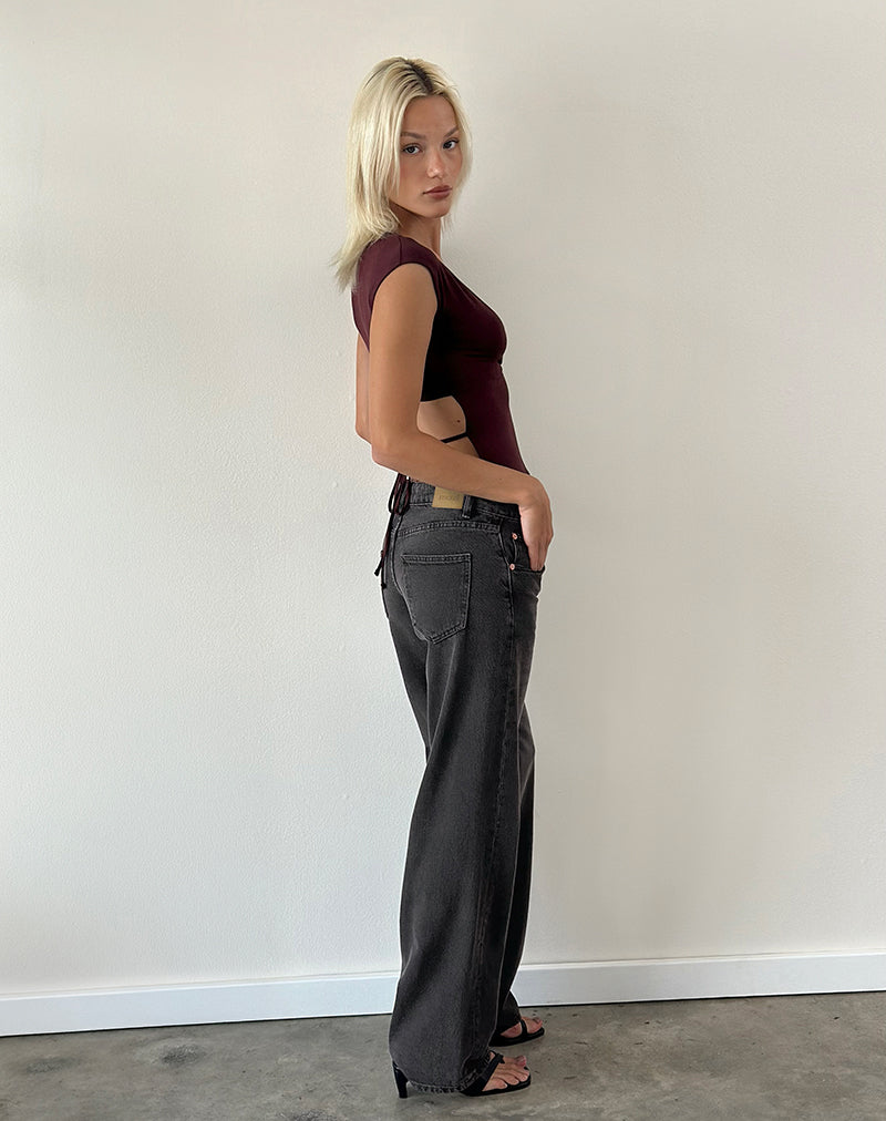 Image of Netan Crossover Top in Dark Plum