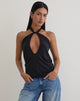 Image of Nezuko Multi Tie Long Sleeve Top in Cupro Black