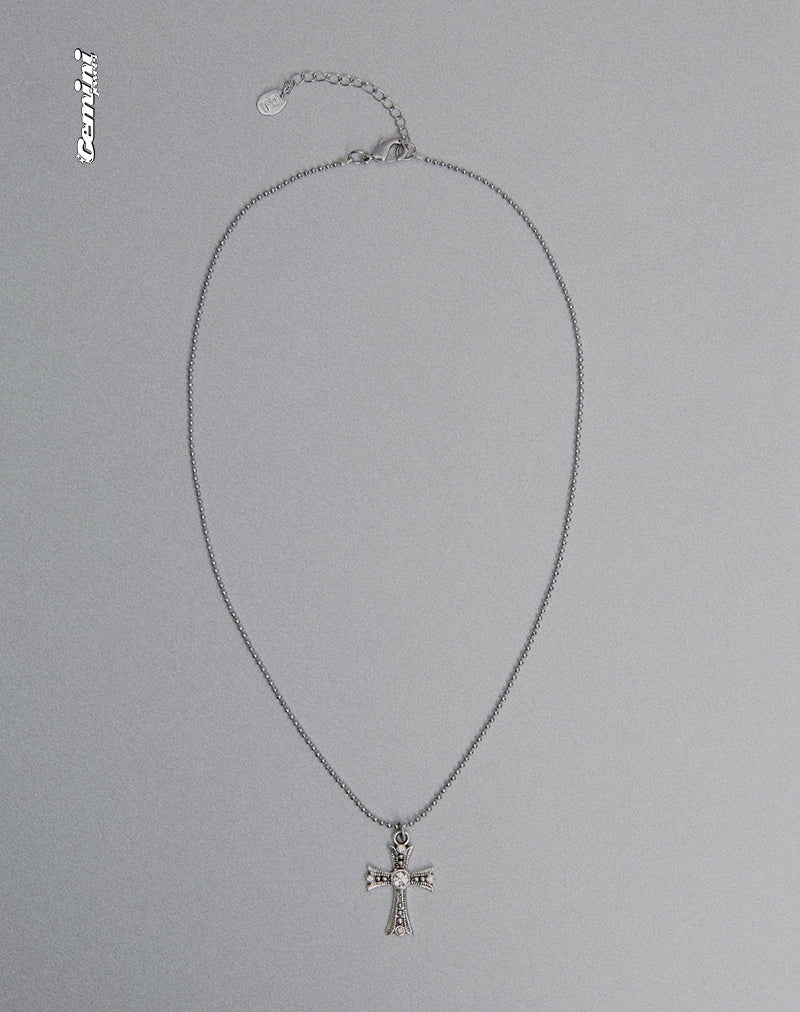 Image of Niki Silver Cross Necklace by Gemini Jewels