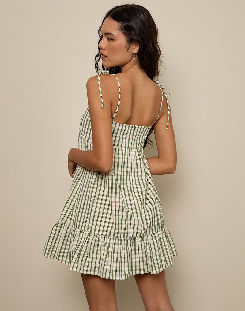Image of Nikita Mini Dress in Green Check