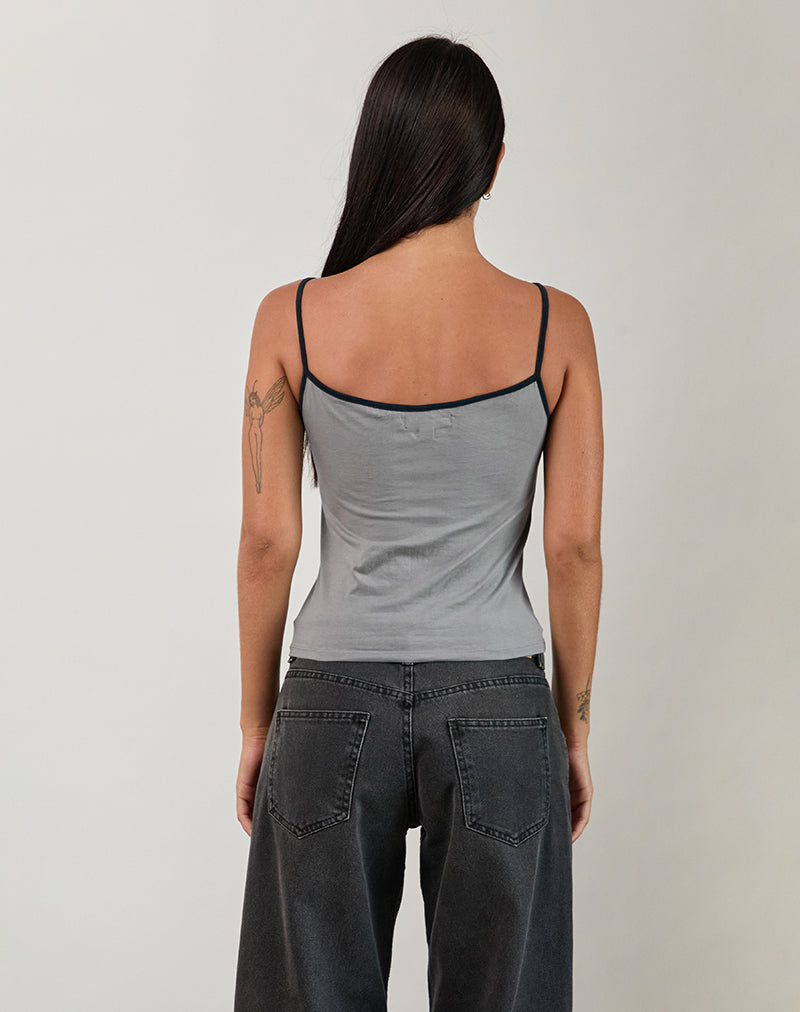 Image of Nilaso Vest Top in Grey with Tapshoe Binding