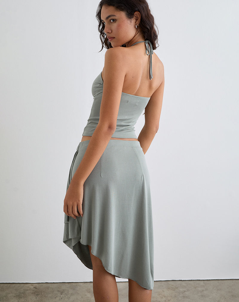 Image of Esmeray Midi Ring Skirt in London Fog