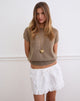 Image of Ninon Mini Skirt in Poplin White