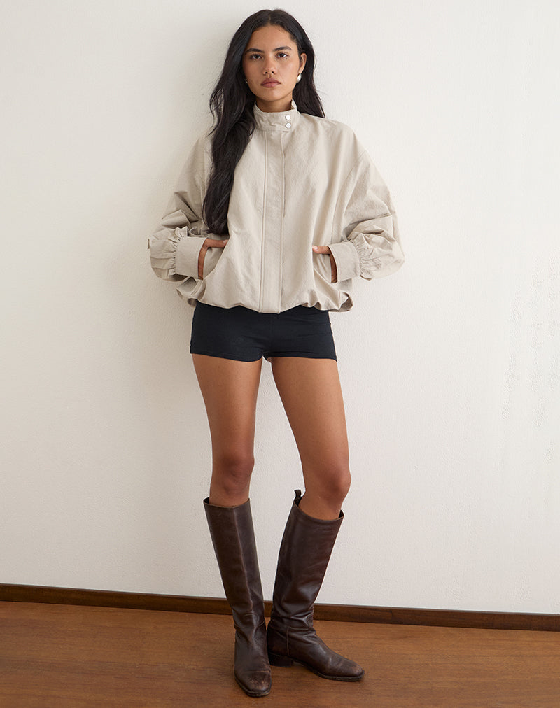 Niorun Zip Jacket in Nylon Light Taupe
