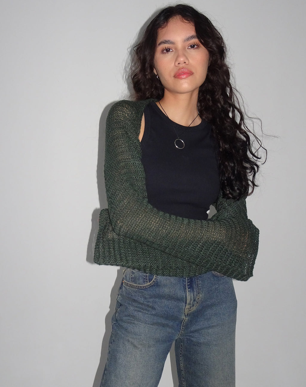 Nobila Shrug Top in Khaki