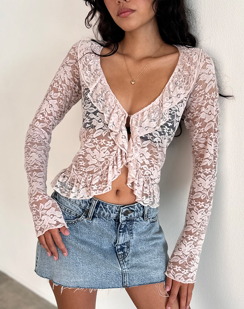 Image of Noemi Cardi in Lace Lotus Pink