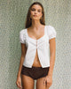 Image of Norya Puff Sleeve Top in Poplin White