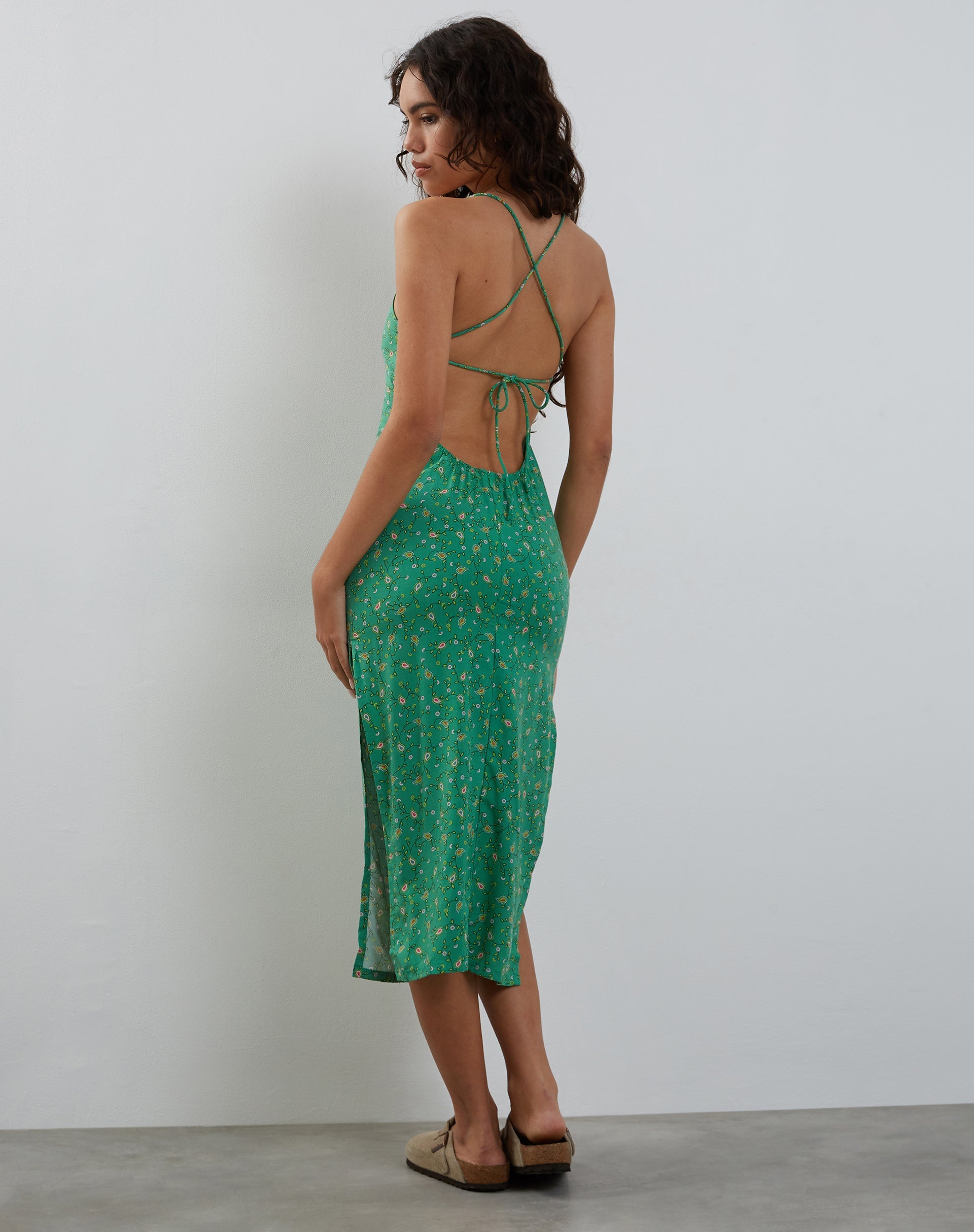 Paisley Fun Green Midi Dress Nosita motelrocks com aus