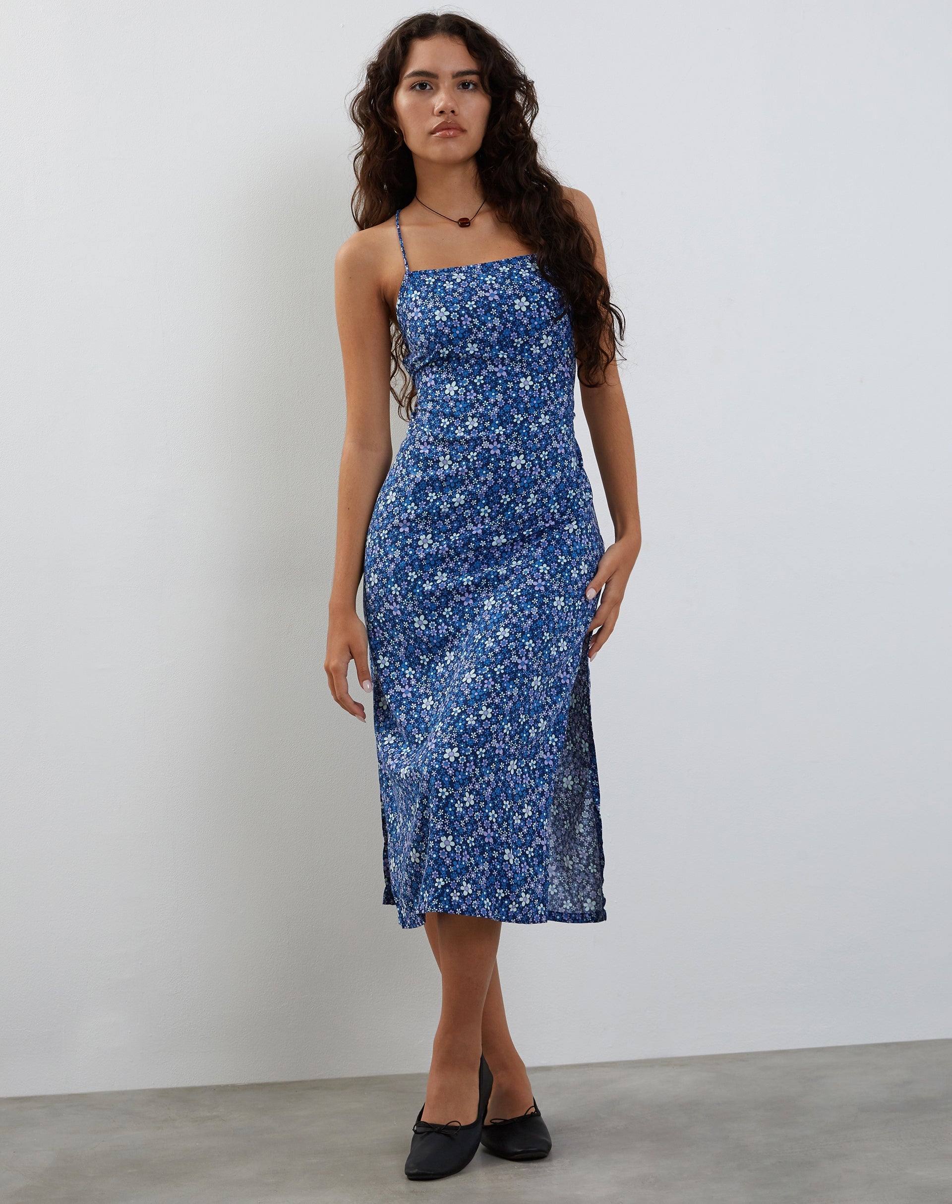 Image of Nosita Midi Dress in Retro Blue