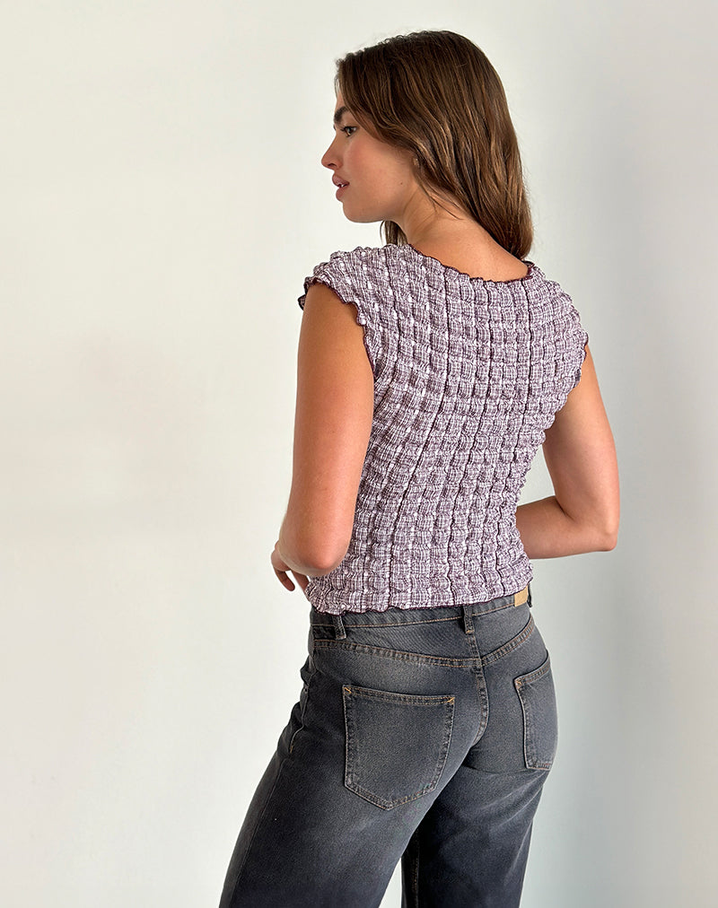 Nova Top in Bubble Gingham Brown