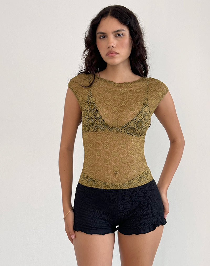 Nova Top in Textured Moss Green