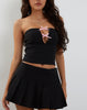 Image of Novanto Bandeau Top in Black with Pink Bows