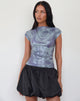 Image of Novaria Top in Sequin Abstract Rose Grey