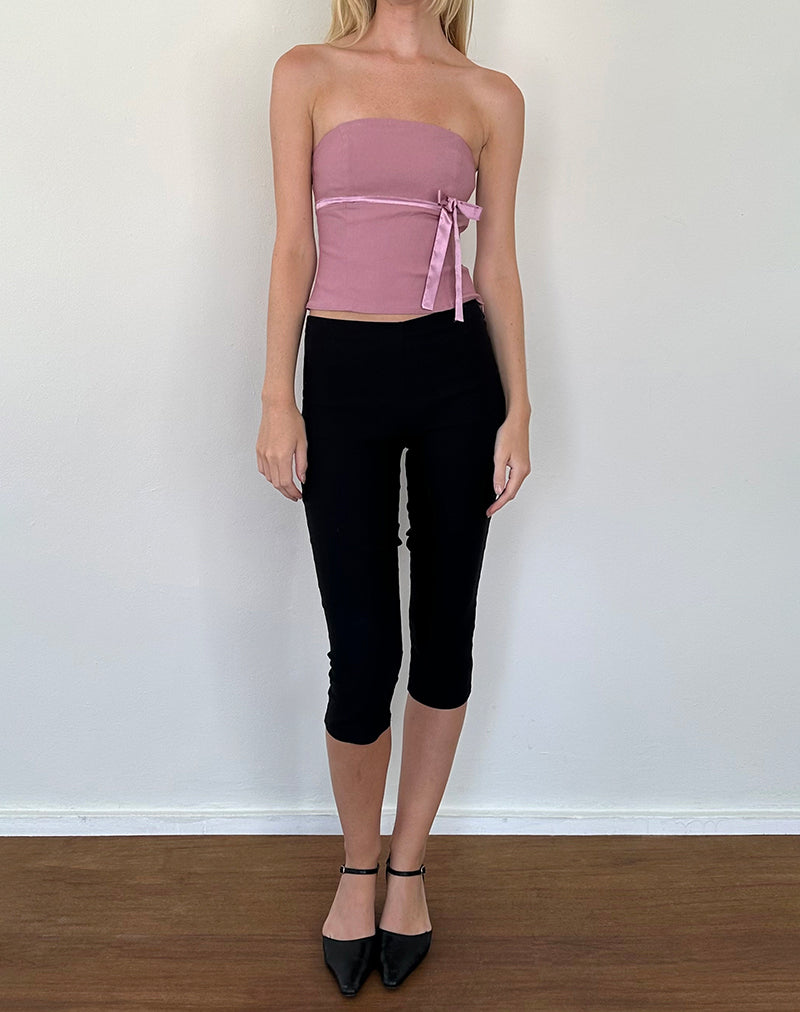 Image of Novita Bow Detail Bandeau Top in Tailoring Dusky Pink