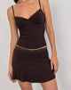Image of Taleah Mini Skirt with Lace in Bitter Chocolate