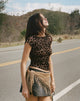 Image of Nova Top in Flock Mesh Rar Leopard