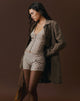 Image of Lumin Mini Shorts in Beige with Polka Pinstripe