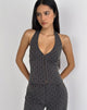 Image of Odin Vest Top in Charcoal with Polka Pinstripe