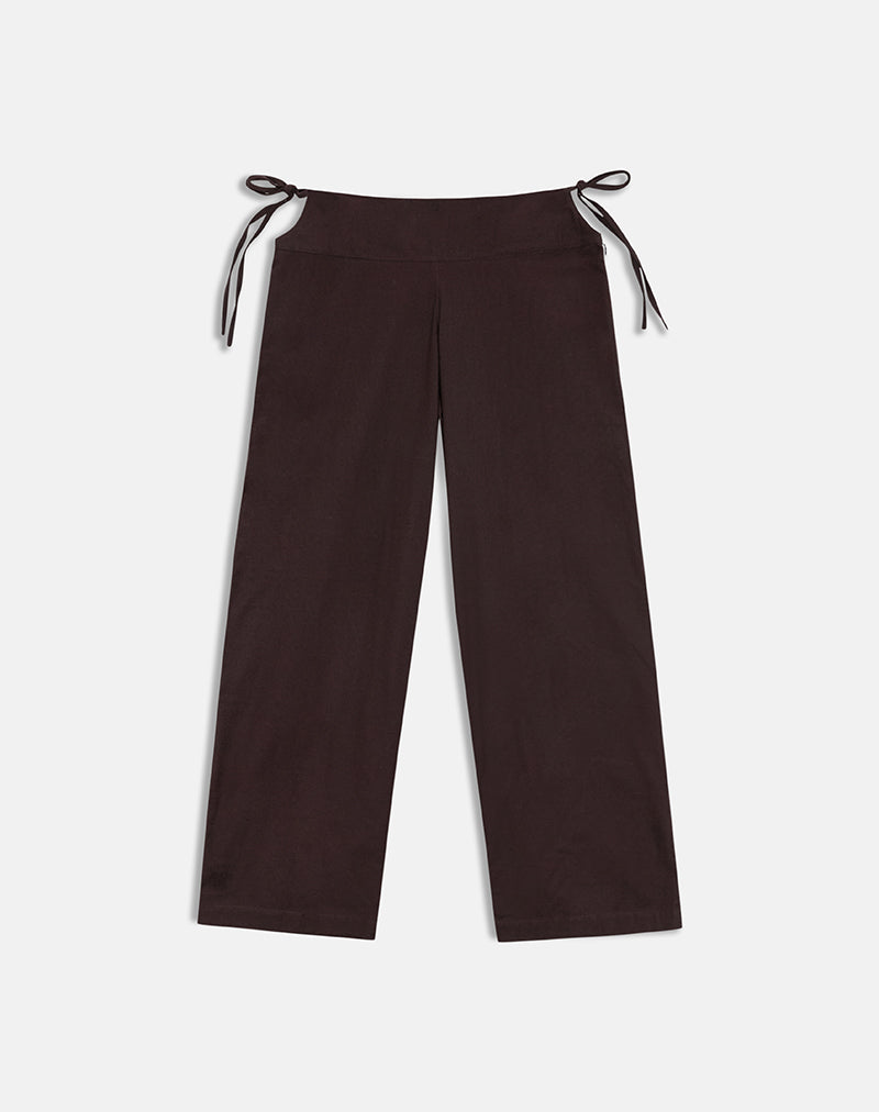 Image of Olesy Trouser in Linen Deep Mahogany