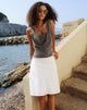 Image of Hawise Midi Skirt in Poplin White