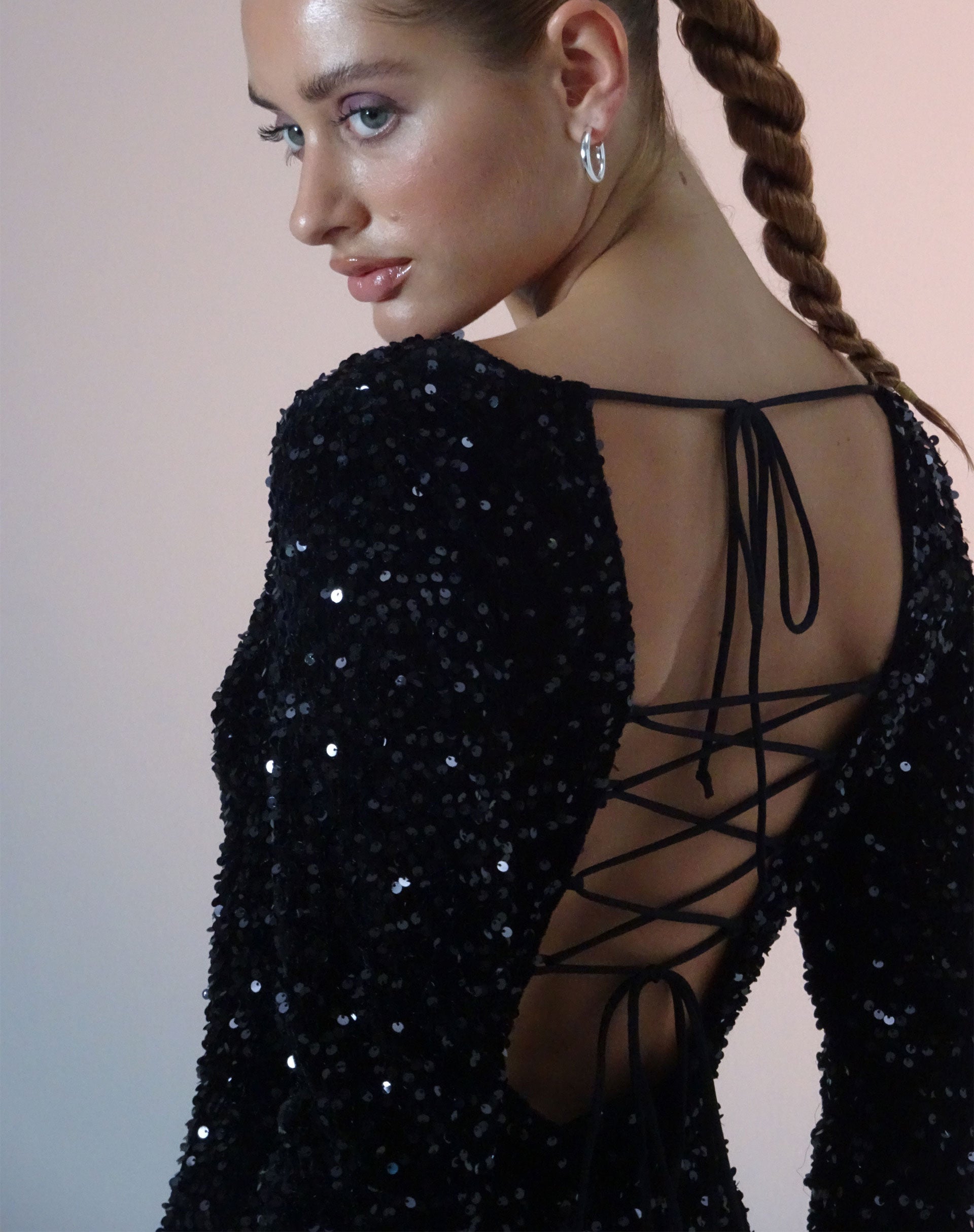 Sequin Black Long Sleeve Mini Dress | Onaki motelrocks-com-aus Sequin Black Long Sleeve Mini Dress | Onaki motelrocks-com-aus