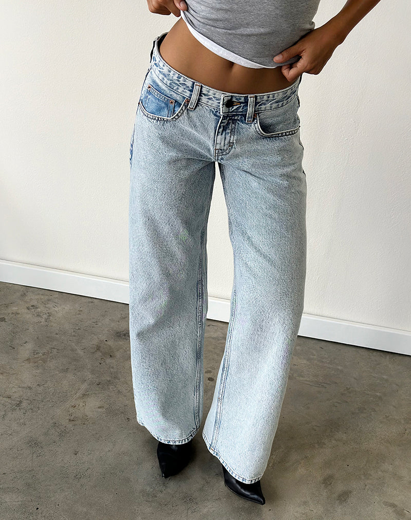 Image of Low Rise Roomy Jeans in 80's Light Wash Blue