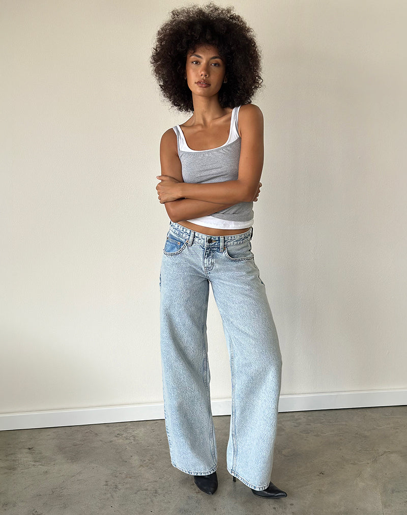 Image of Low Rise Roomy Jeans in 80's Light Wash Blue