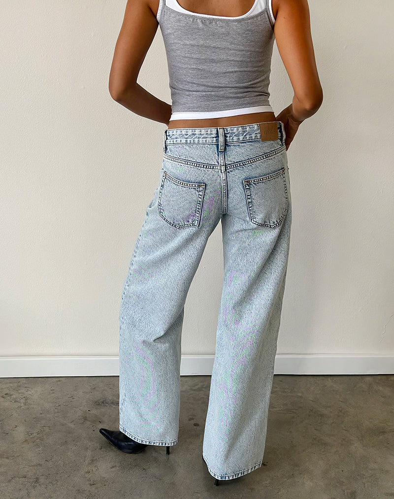 Image of Low Rise Roomy Jeans in 80's Light Wash Blue