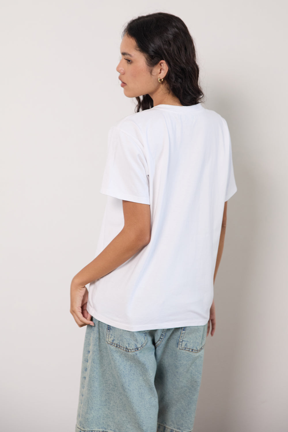 Image of Oversize Basic Tee in White with Aries Motel Pet Print