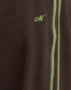 Bitter Chocolate with Green Binding and M Embroidery