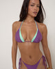 Image of Pada Double Layer Bikini Top in Shimmer Purple and Mint Green