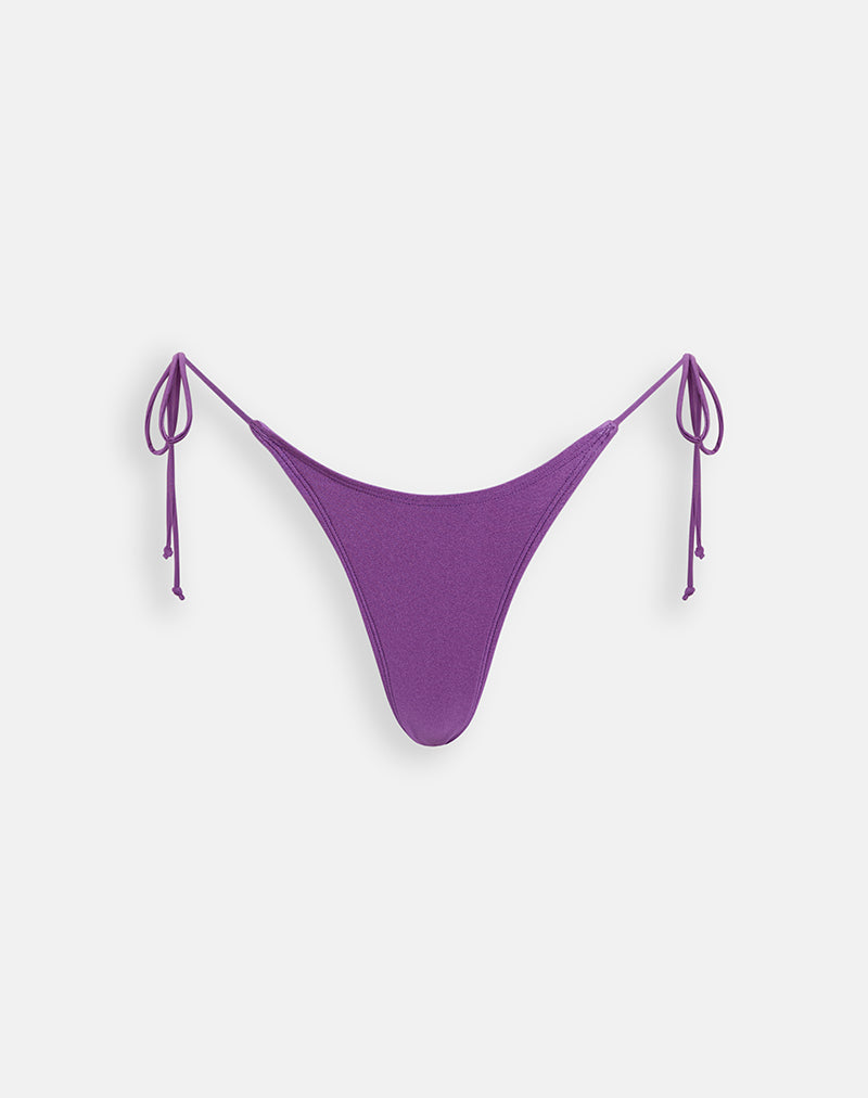 Image of Lentra Bikini Bottom in Shimmer Purple