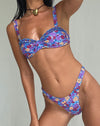 Image of Pafri Bikini Top in Washed Out Floral Purple