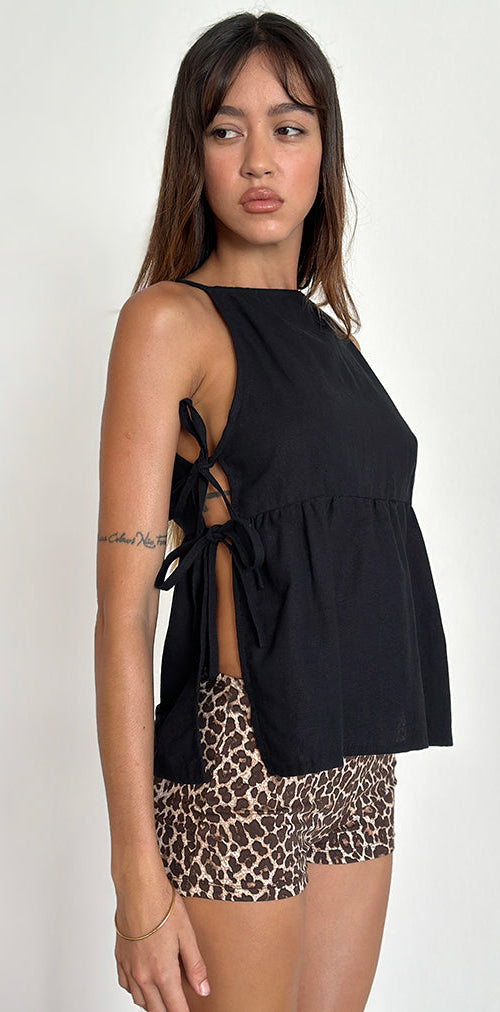 Image of Palsi Tie Side Sleeveless Top in Black