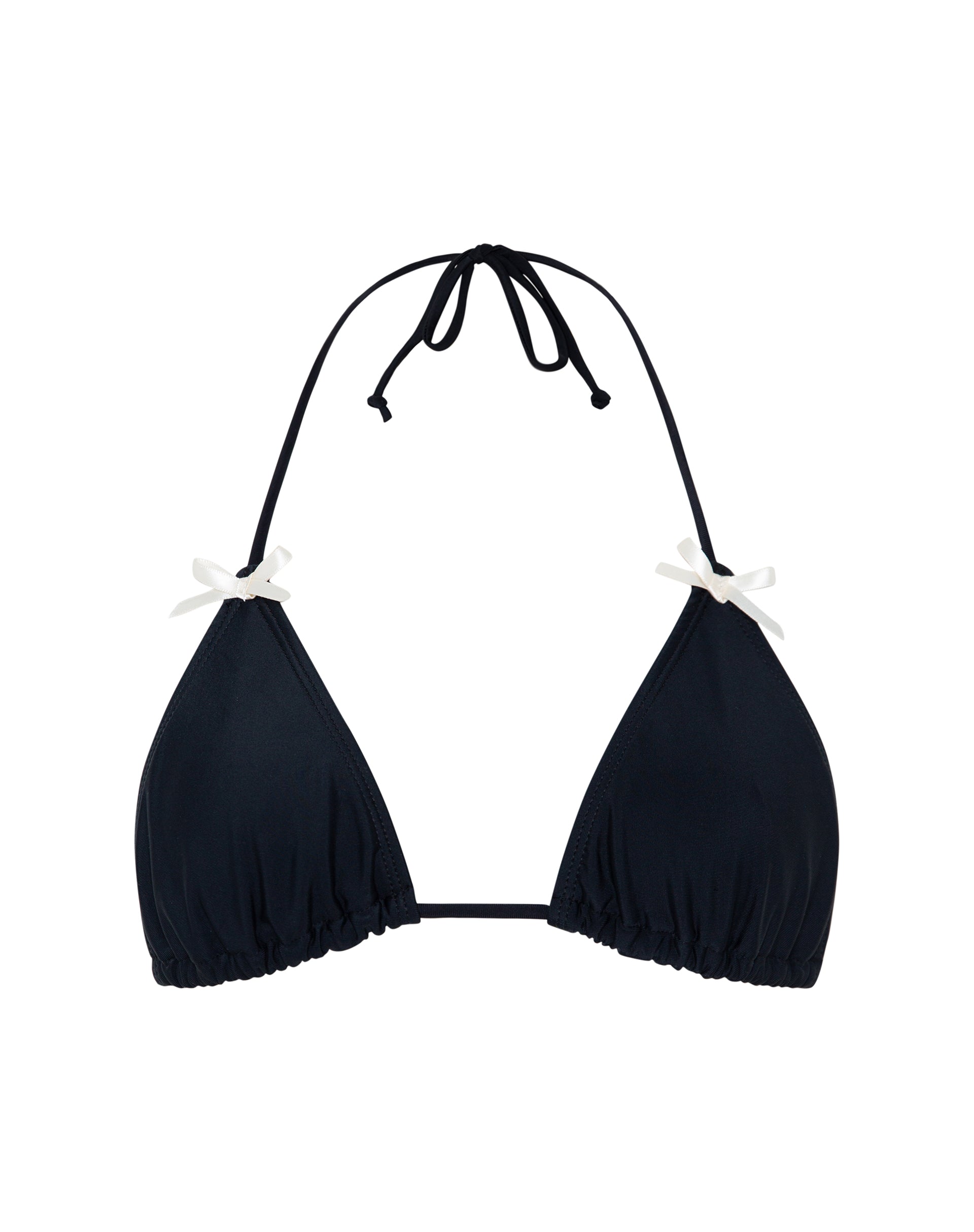 Image of Pami Bikini Top in Black with Ivory Bow