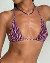 Image of Pami Bikini Top in Purple Irregular Polka