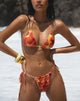 Image of Leyna Bikini Bottom in Peach Hibiscus