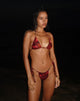 Image of  Leyna Bikini Bottom in Hibiscus Red with Beads