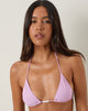 Image of Pami Bikini Top in Lilac with Beads