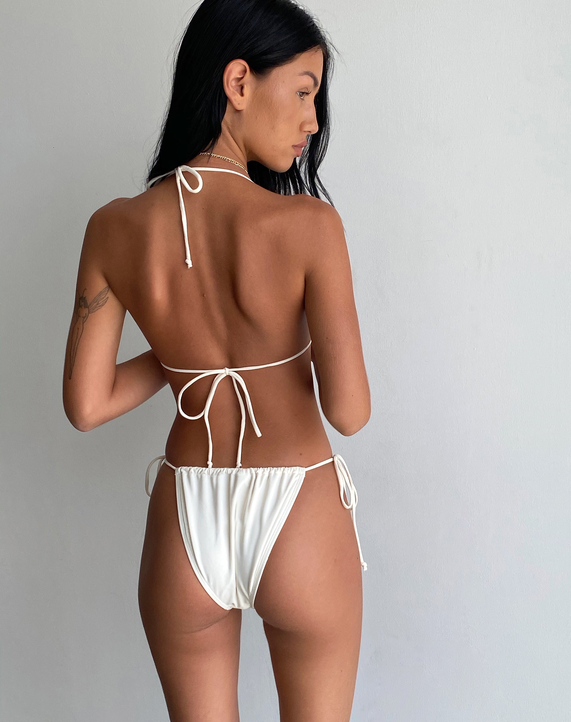 Image of Pami Bikini Top in Ivory with Black Bow