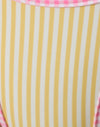 Yellow Stripe with Pink Gingham Binding