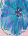 Pink and Blue Watercolour Flower
