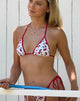 Image of Pami Bikini Top in Cherries with Contrast Binding