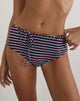 Image of Avi Swim Short in Purple and Blue Radiant Stripe with Tie Waist