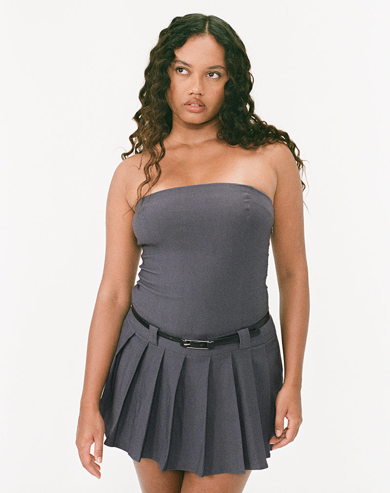 Image of Payoda Bandeau Mini Dress in Dark Grey