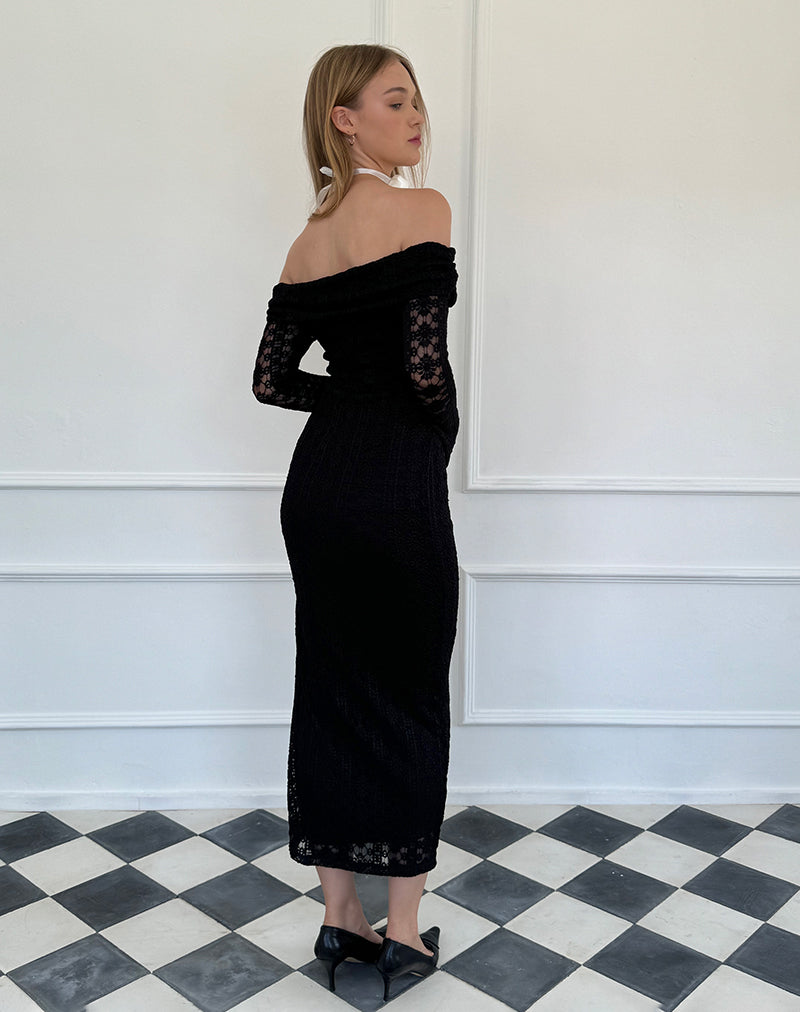 Image of Philippa Maxi Dress in Black Regal Lace
