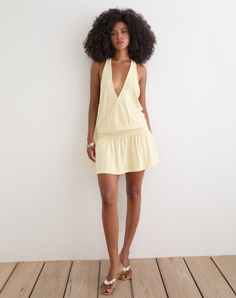 Lemon Plunge Wrap Mini Dress | Pippa motelrocks-com-aus Lemon Plunge Wrap Mini Dress | Pippa motelrocks-com-aus