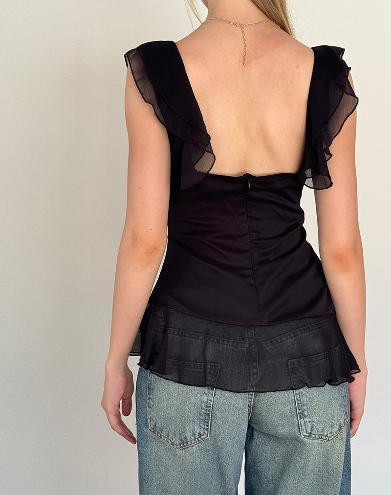 Image of Piro Top in Chiffon Black