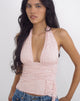 Image of Prilla Halterneck Top in Lace Soft Pink
